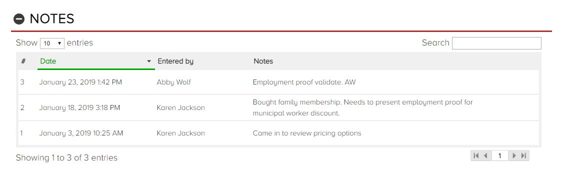 Profile Notes and Notes Management